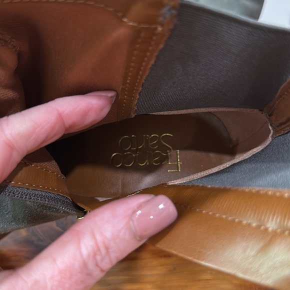 Franco Sarto Tori Olive Green Leather Booties - Picture 9 of 9